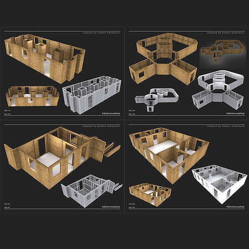 Construction site partition wall for game level design 3D model