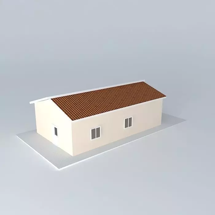 House with roof 3 Free 3D model_0