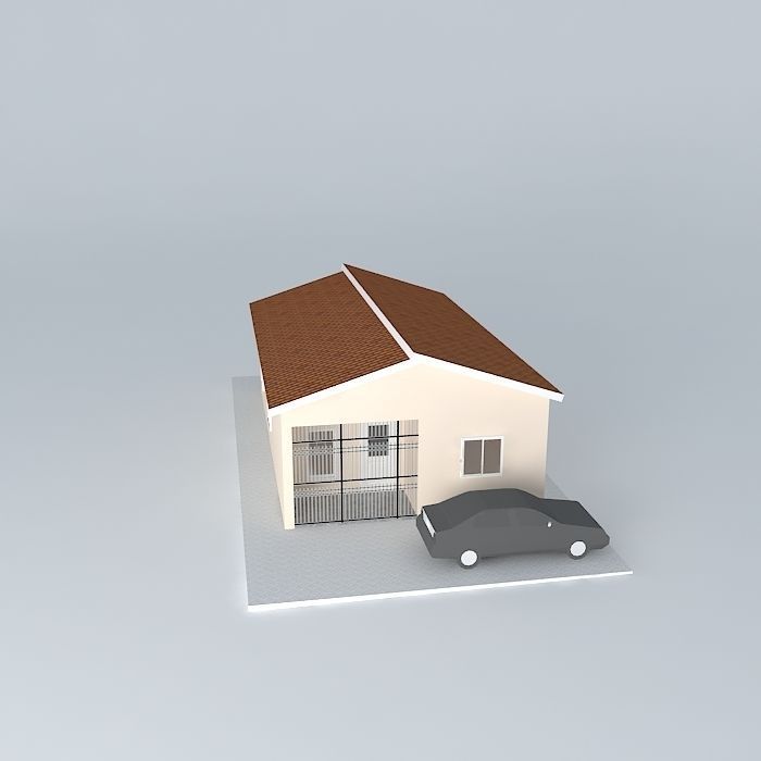 House with roof 3 Free 3D model_2
