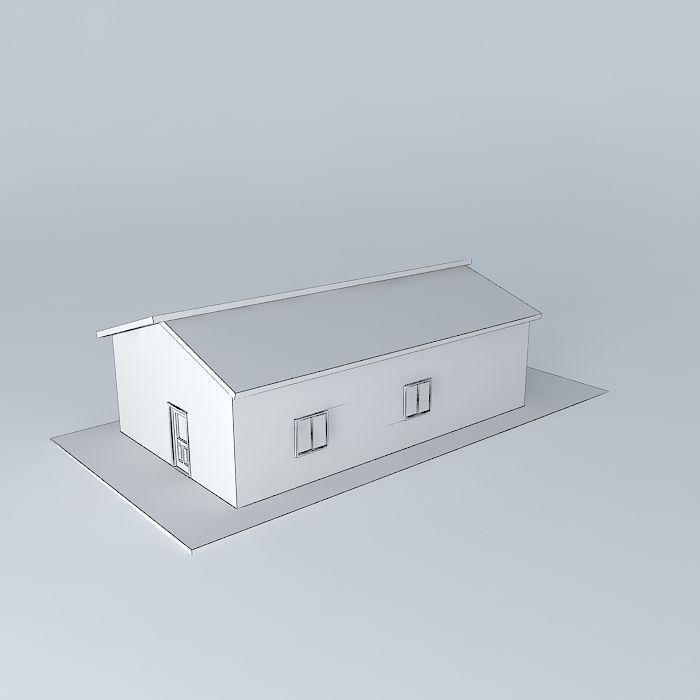 House with roof 3 Free 3D model_3