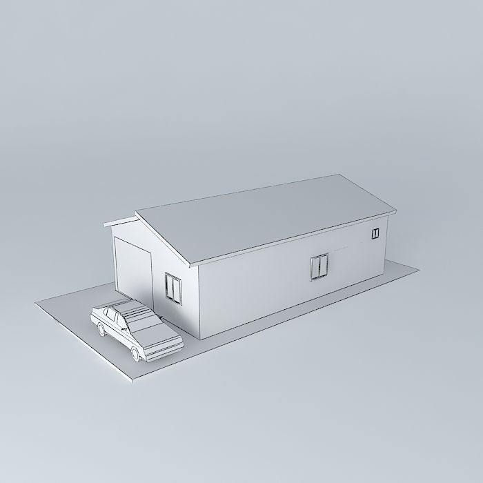 House with roof 3 Free 3D model_4