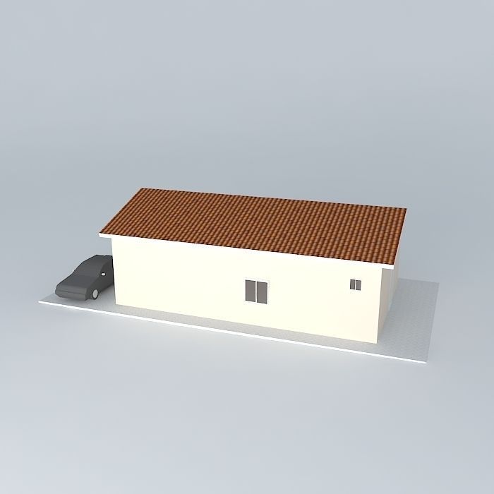 House with roof 3 Free 3D model_1