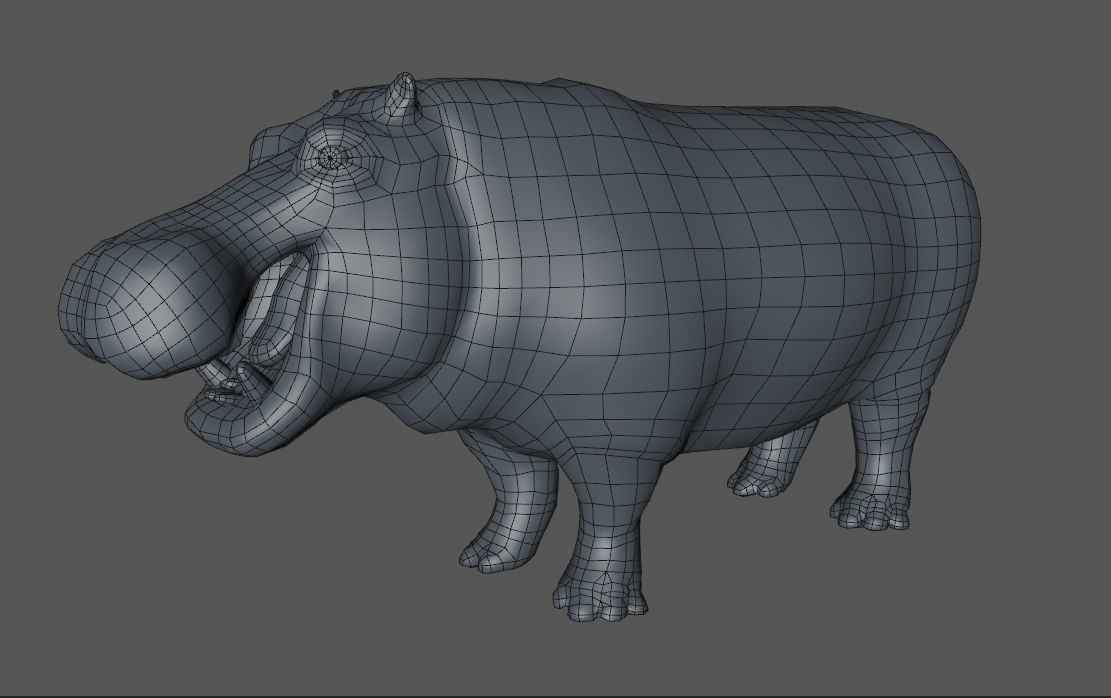 Hippopotamus Rigged 3D model_10