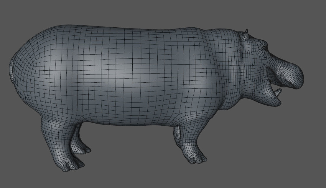 Hippopotamus Rigged 3D model_11