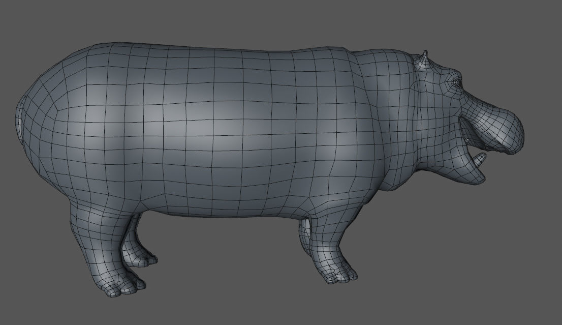 Hippopotamus Rigged 3D model_9