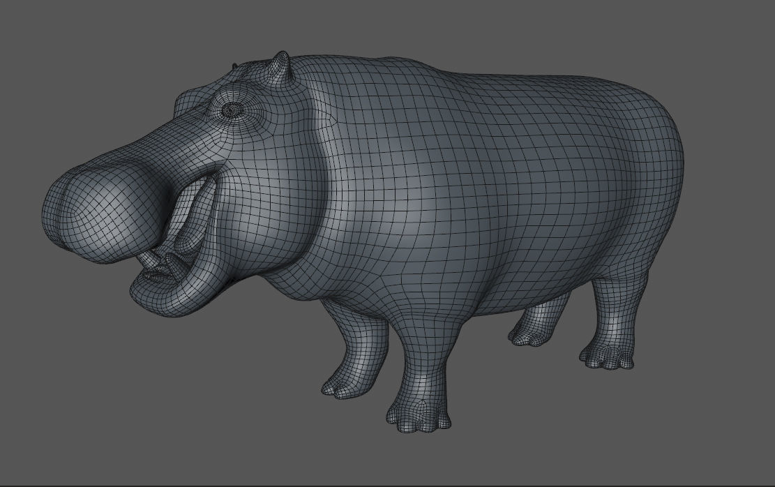 Hippopotamus Rigged 3D model_12