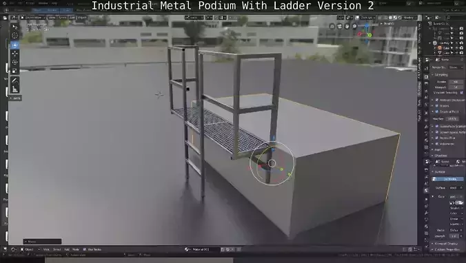 Industrial Metal Podium With Ladder Version 2