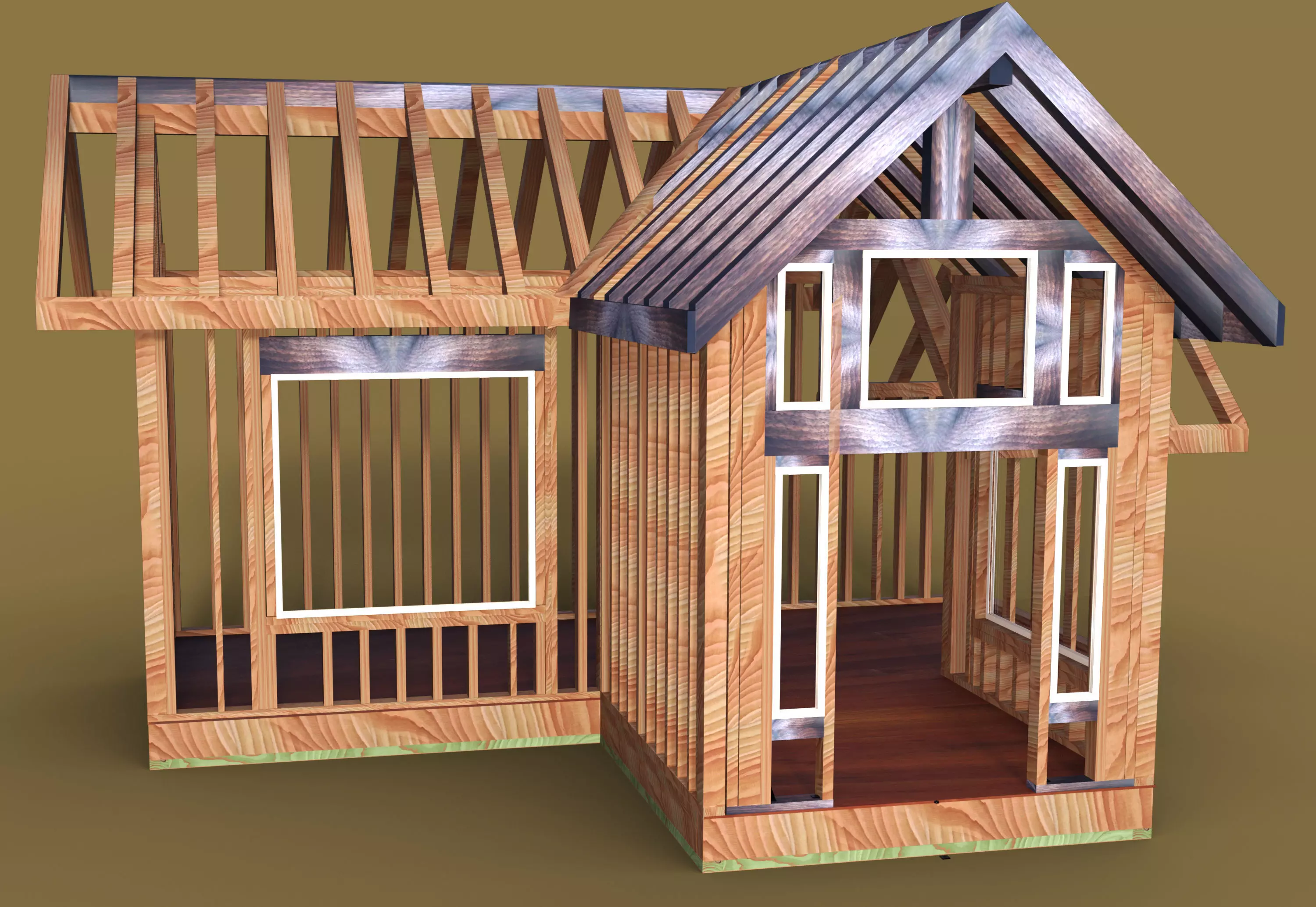 Tiny house frame Free 3D model