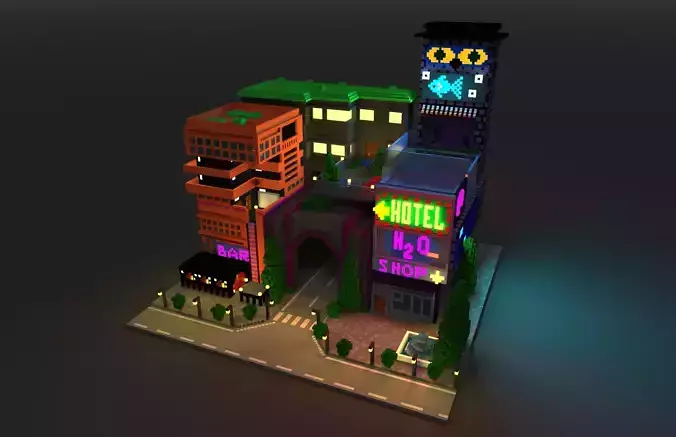 Voxel Sity 3D model