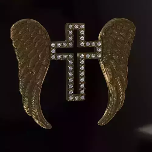 Angel Winged Cross Pendant