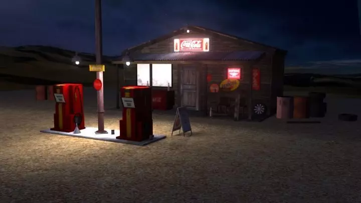 Petrol Pump Low-poly 3D model_0