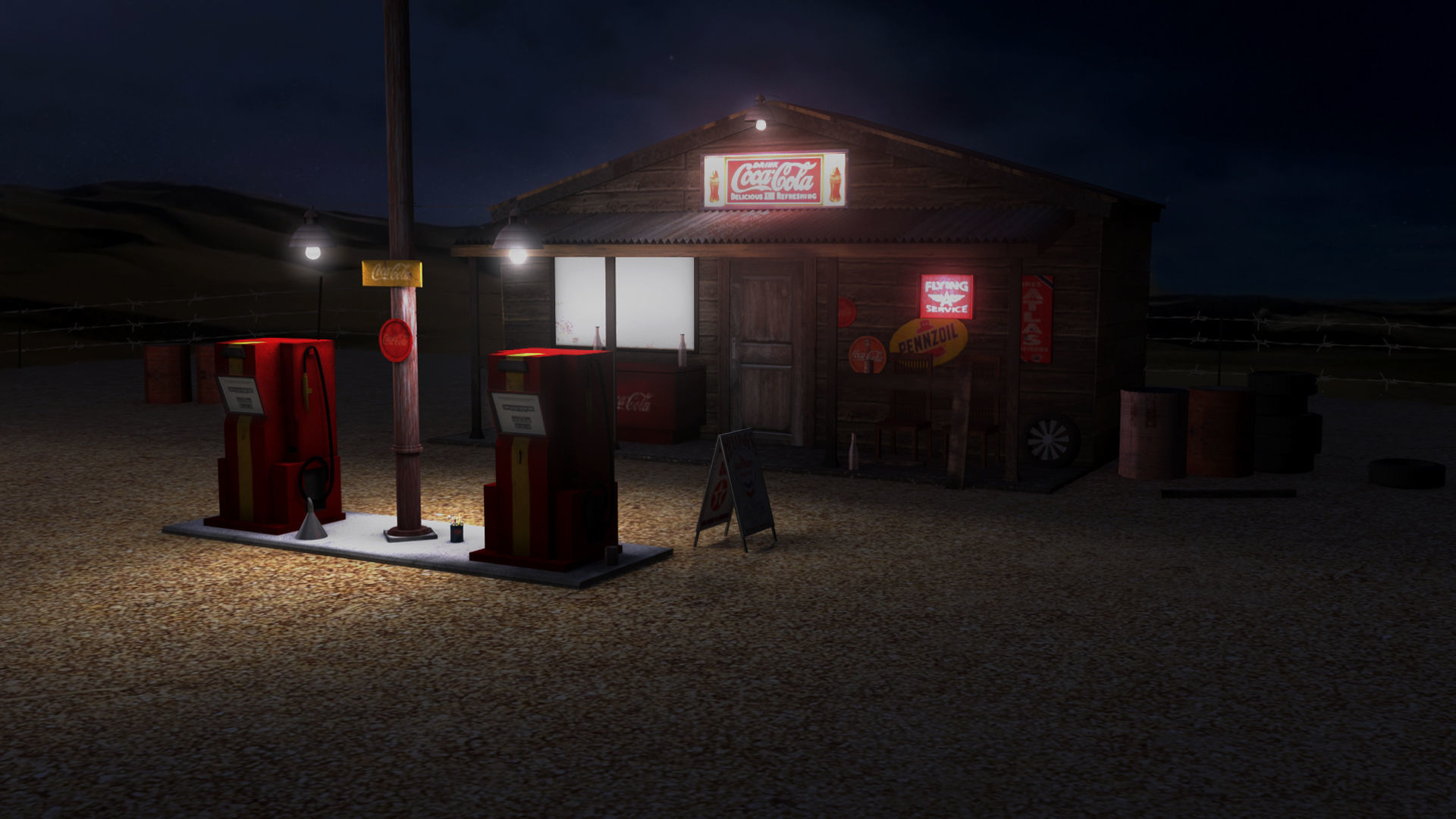 Petrol Pump Low-poly 3D model_3