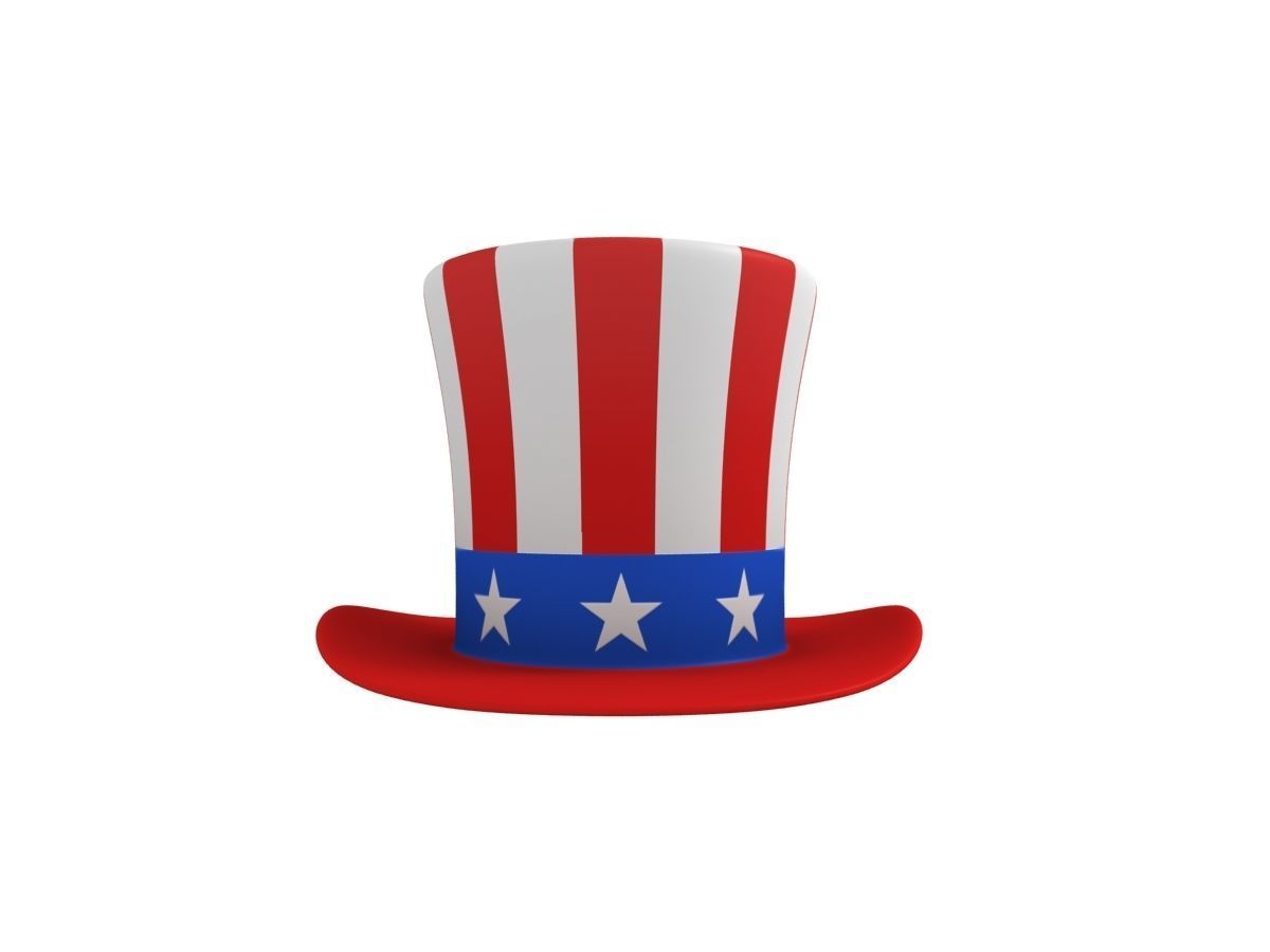 Uncle Sam Hat 3D model_2