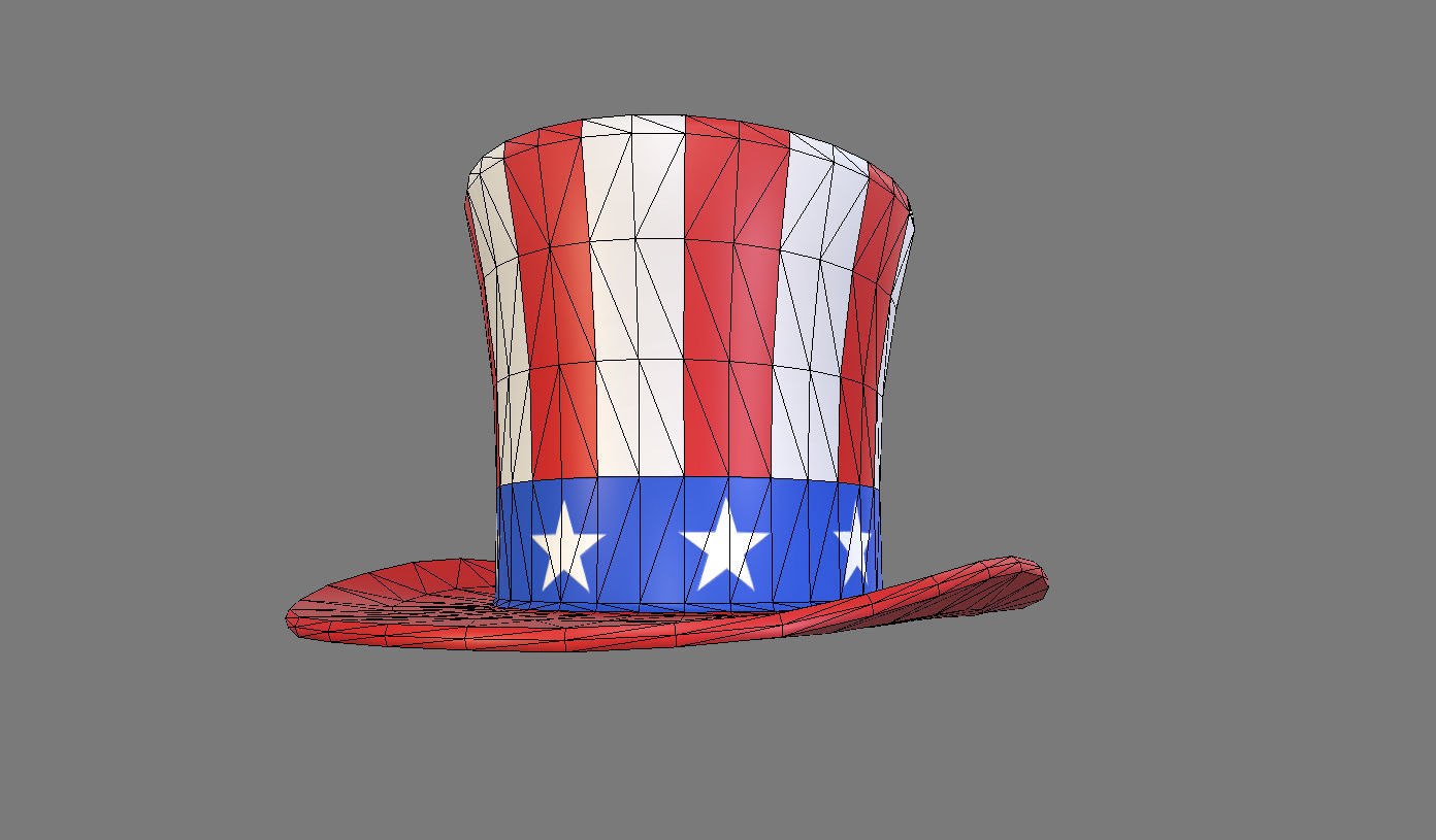 Uncle Sam Hat 3D model_17