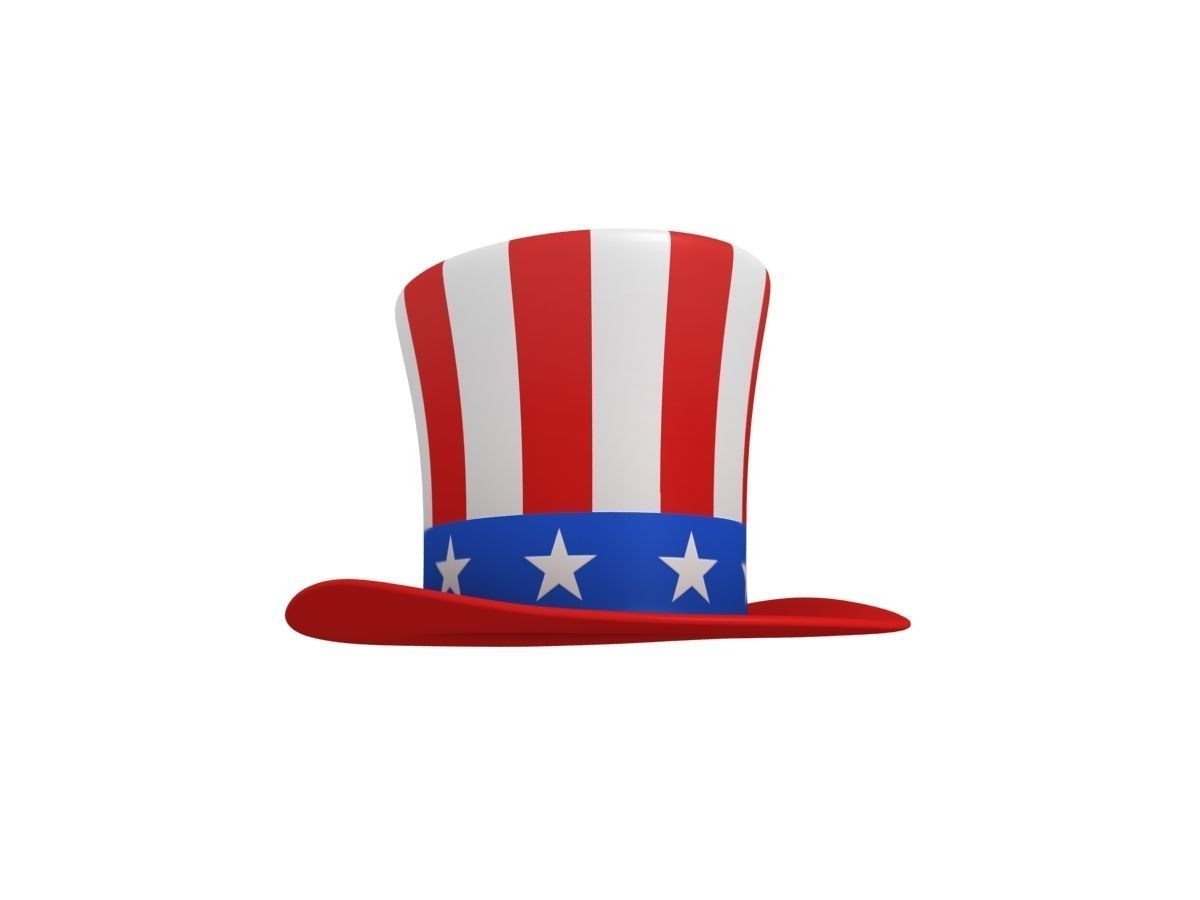 Uncle Sam Hat 3D model_1