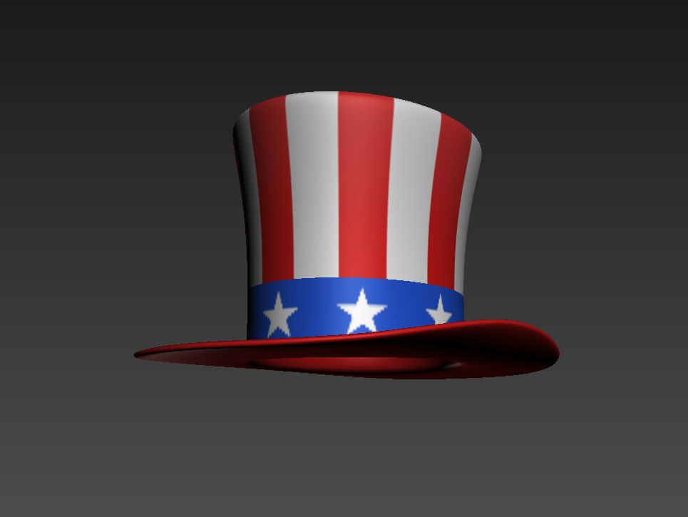 Uncle Sam Hat 3D model_7