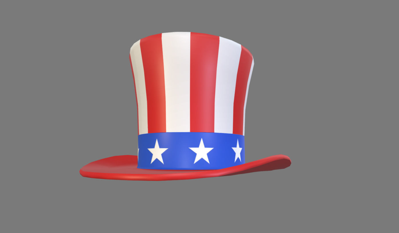 Uncle Sam Hat 3D model_14
