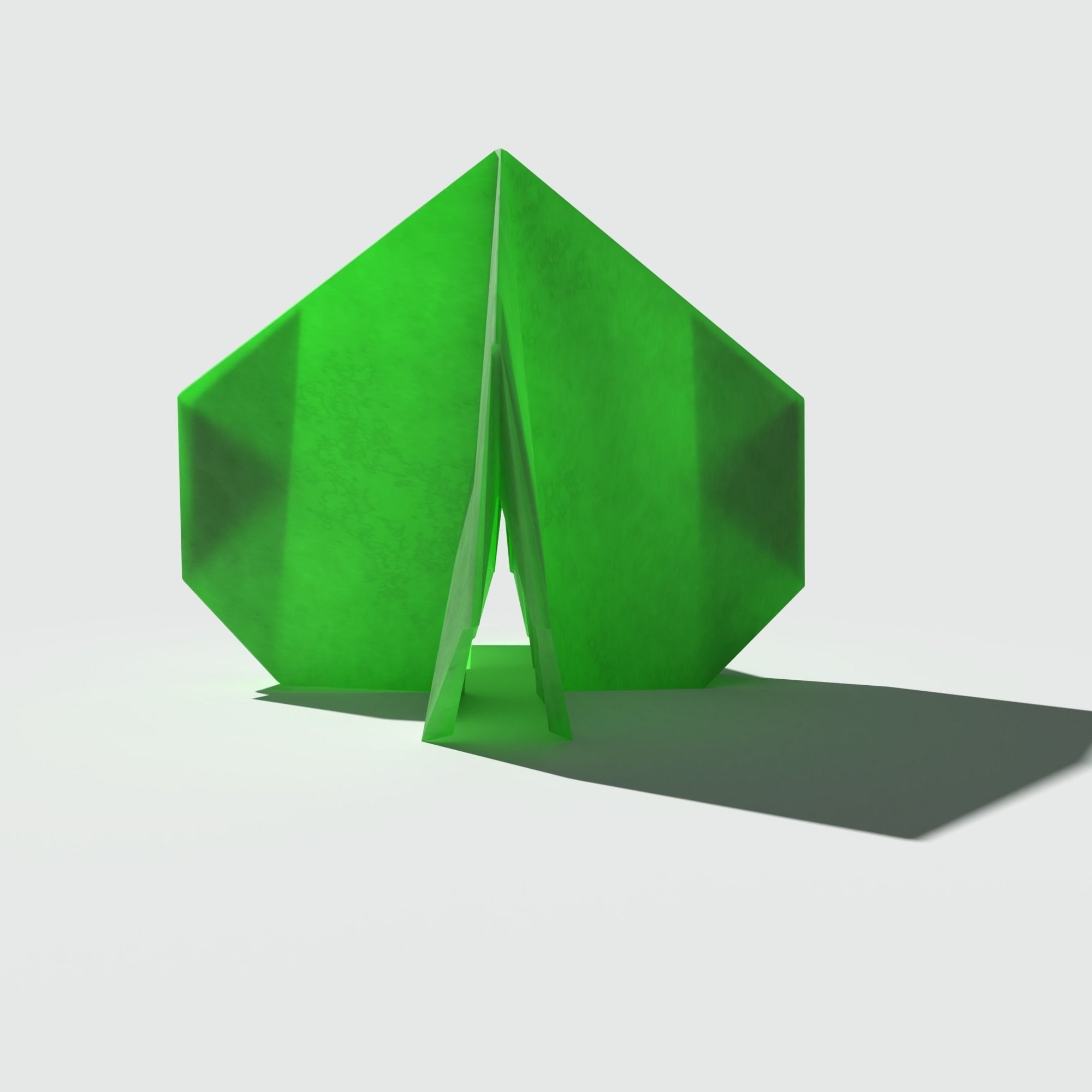 Origami Bush 4 Sided Low-poly 3D model_6