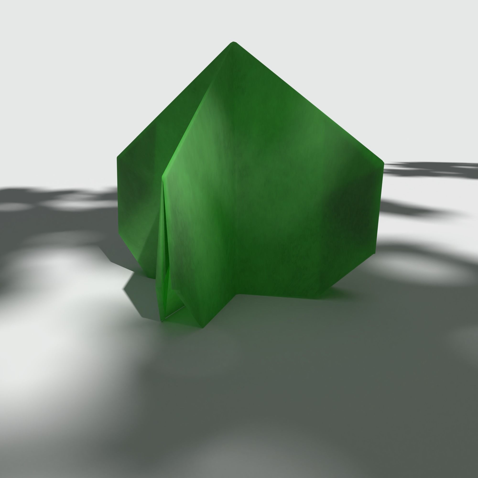 Origami Bush 4 Sided Low-poly 3D model_1