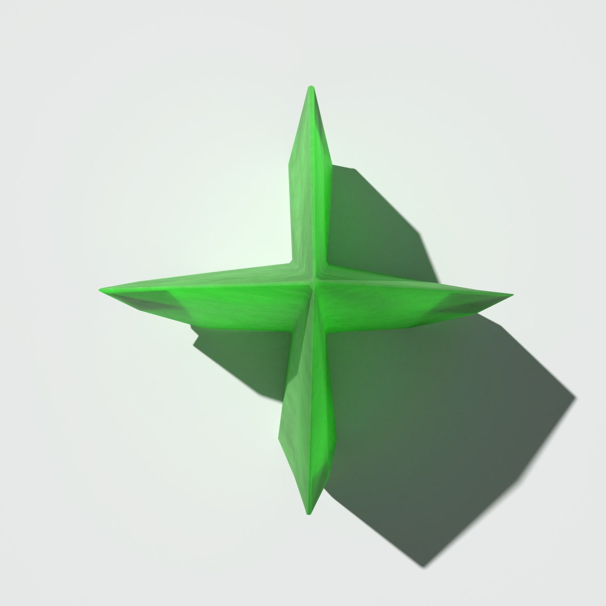 Origami Bush 4 Sided Low-poly 3D model_4