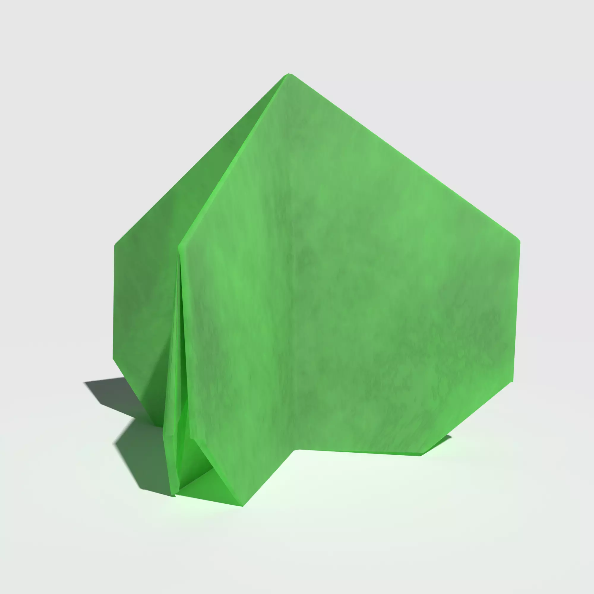 Origami Bush 4 Sided Low-poly 3D model_0