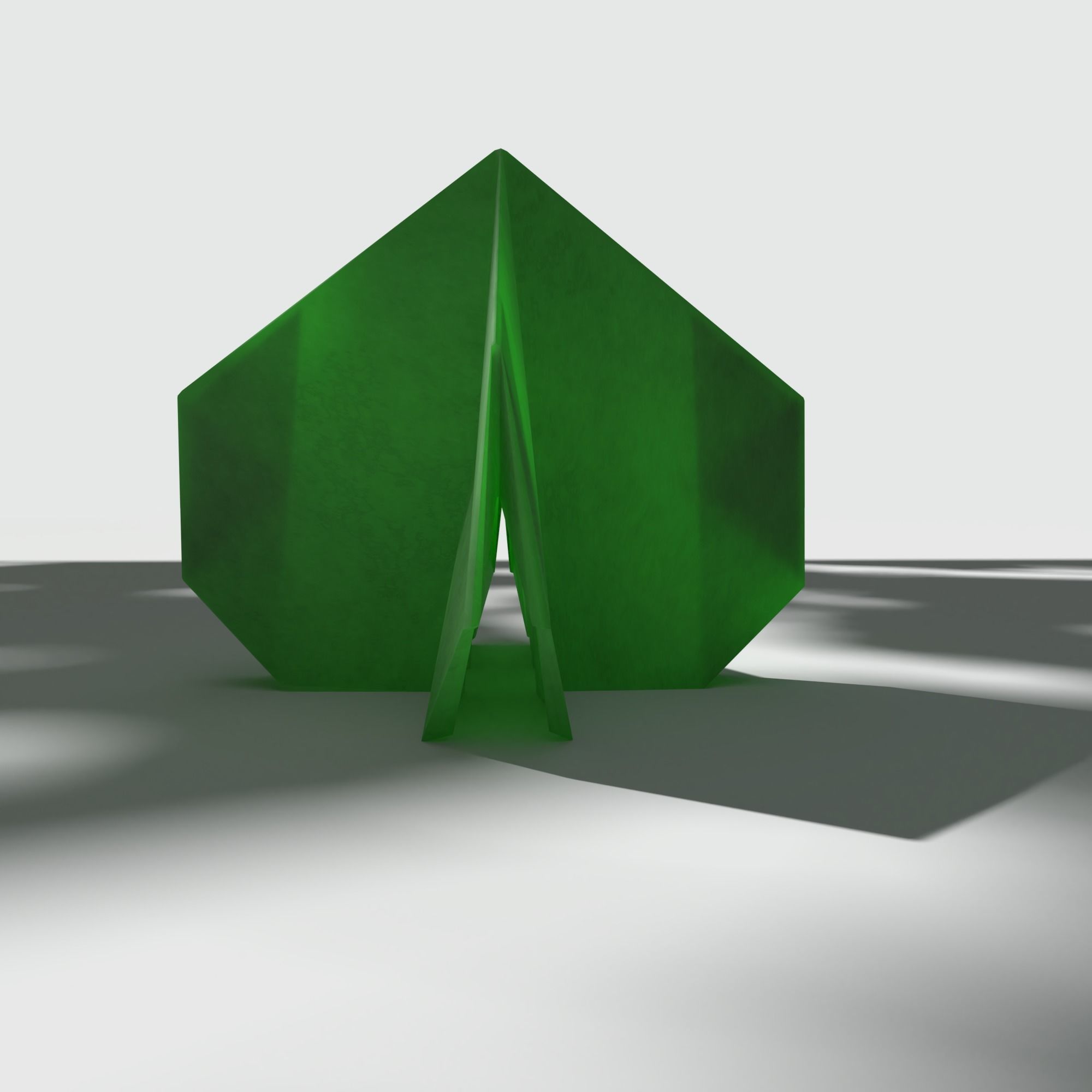 Origami Bush 4 Sided Low-poly 3D model_7