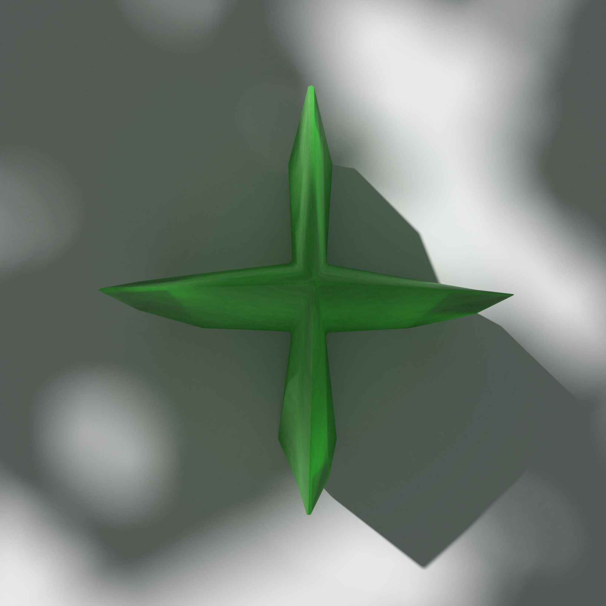 Origami Bush 4 Sided Low-poly 3D model_5