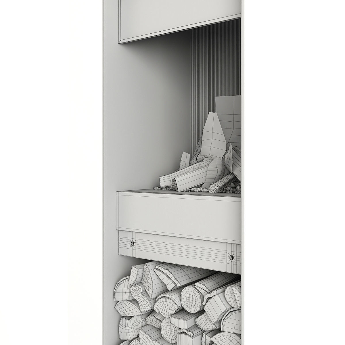 Fireplace and Firewood 48 3D model_10