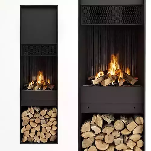 Fireplace and Firewood 48 3D model