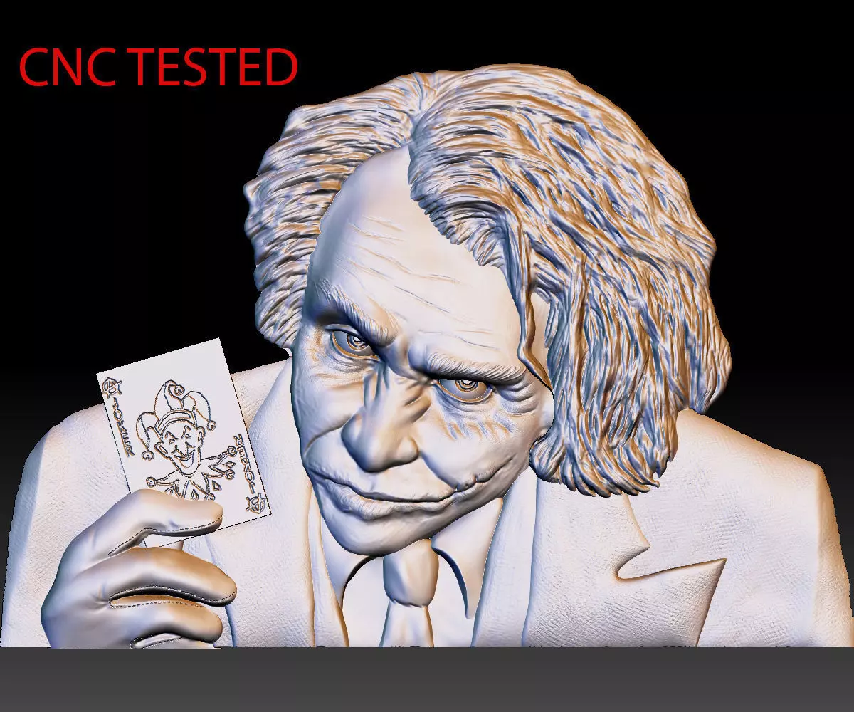 Joker STL model bas relief - tested STL file for cnc router 3D print model_0