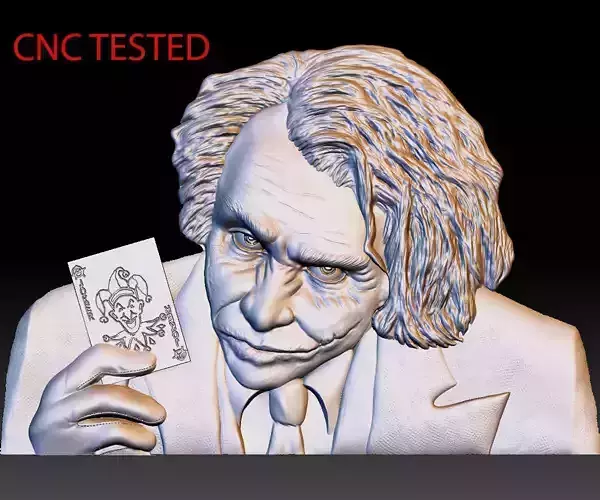 Joker STL model bas relief -  tested STL file for cnc router 3D print model