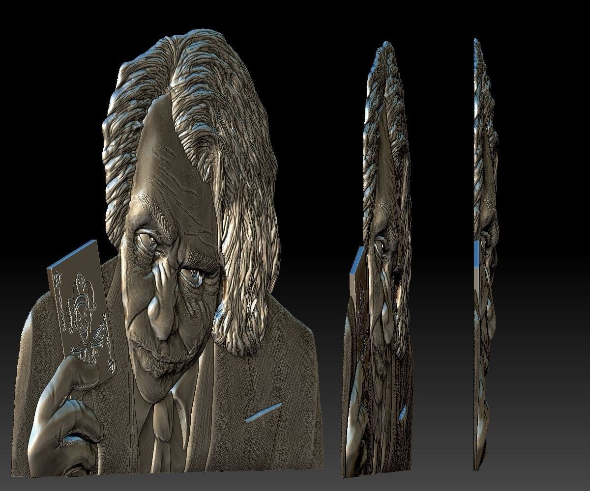 Joker STL model bas relief - tested STL file for cnc router 3D print model_6