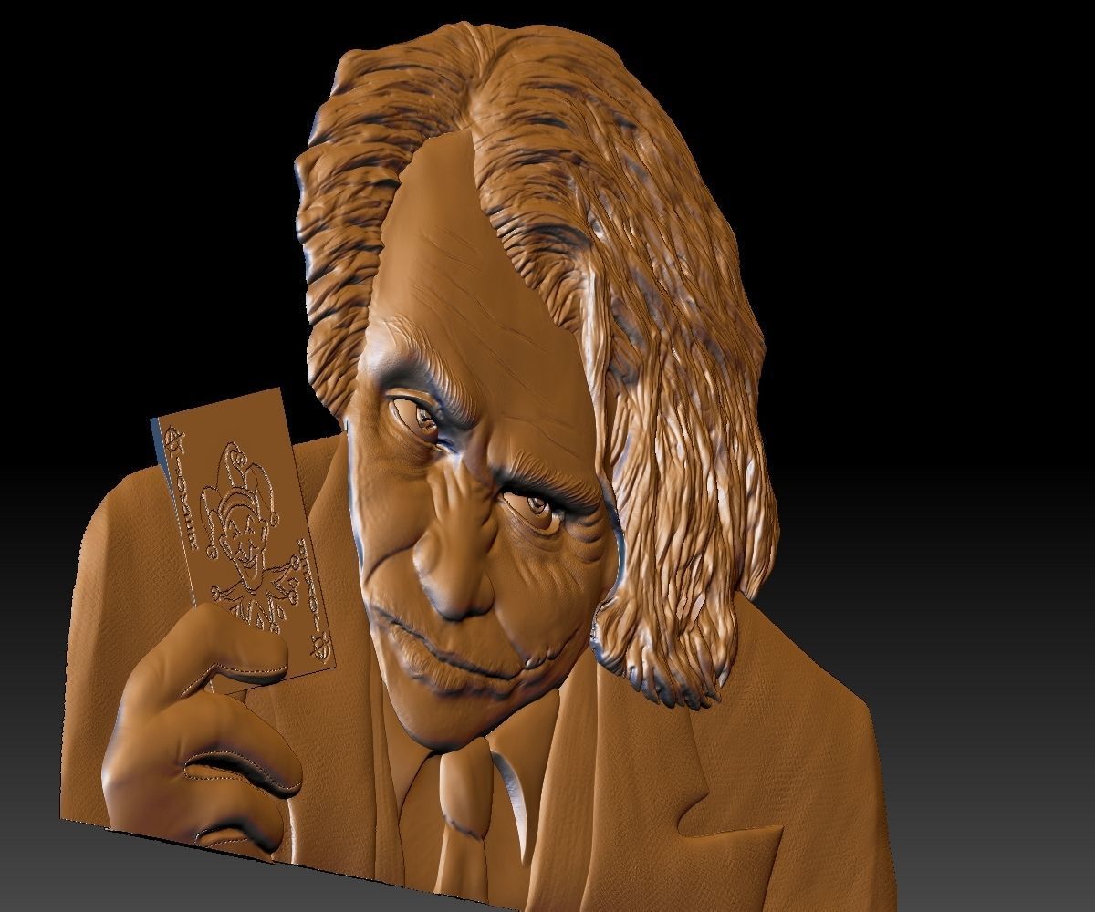 Joker STL model bas relief - tested STL file for cnc router 3D print model_11
