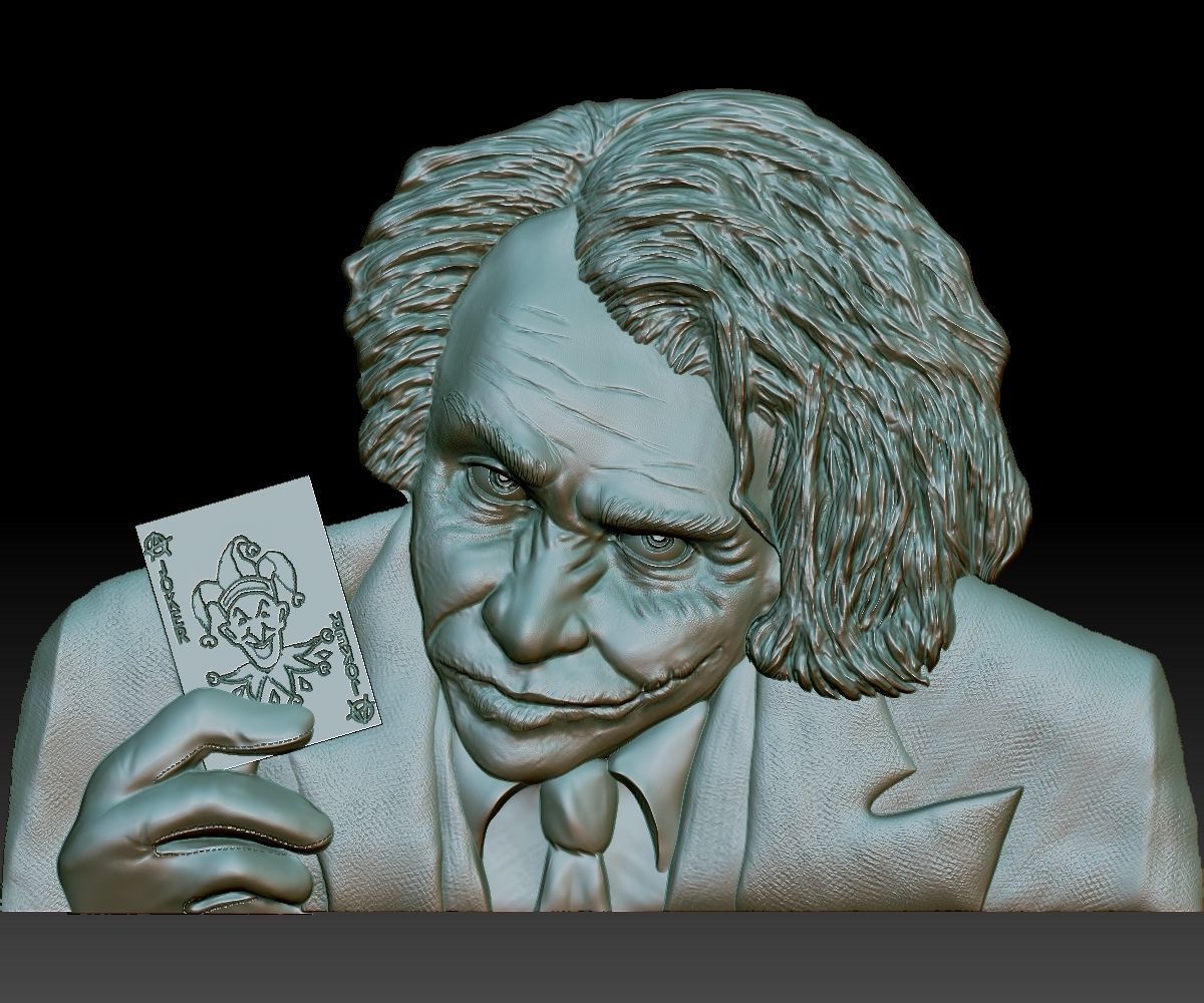 Joker STL model bas relief - tested STL file for cnc router 3D print model_9