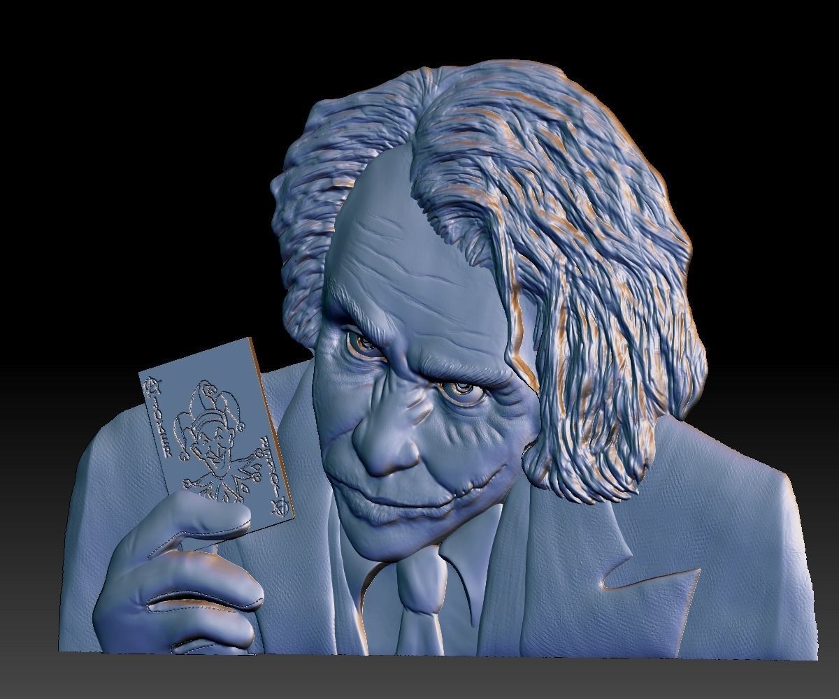 Joker STL model bas relief - tested STL file for cnc router 3D print model_12