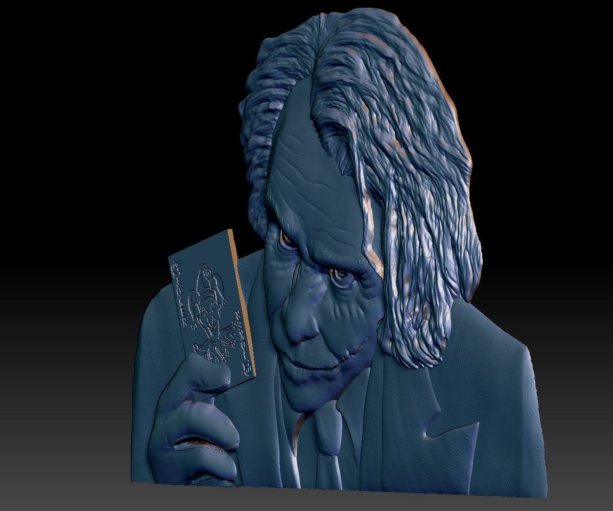 Joker STL model bas relief - tested STL file for cnc router 3D print model_13
