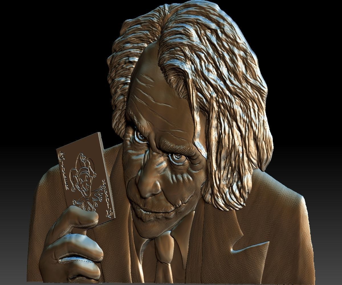 Joker STL model bas relief - tested STL file for cnc router 3D print model_10