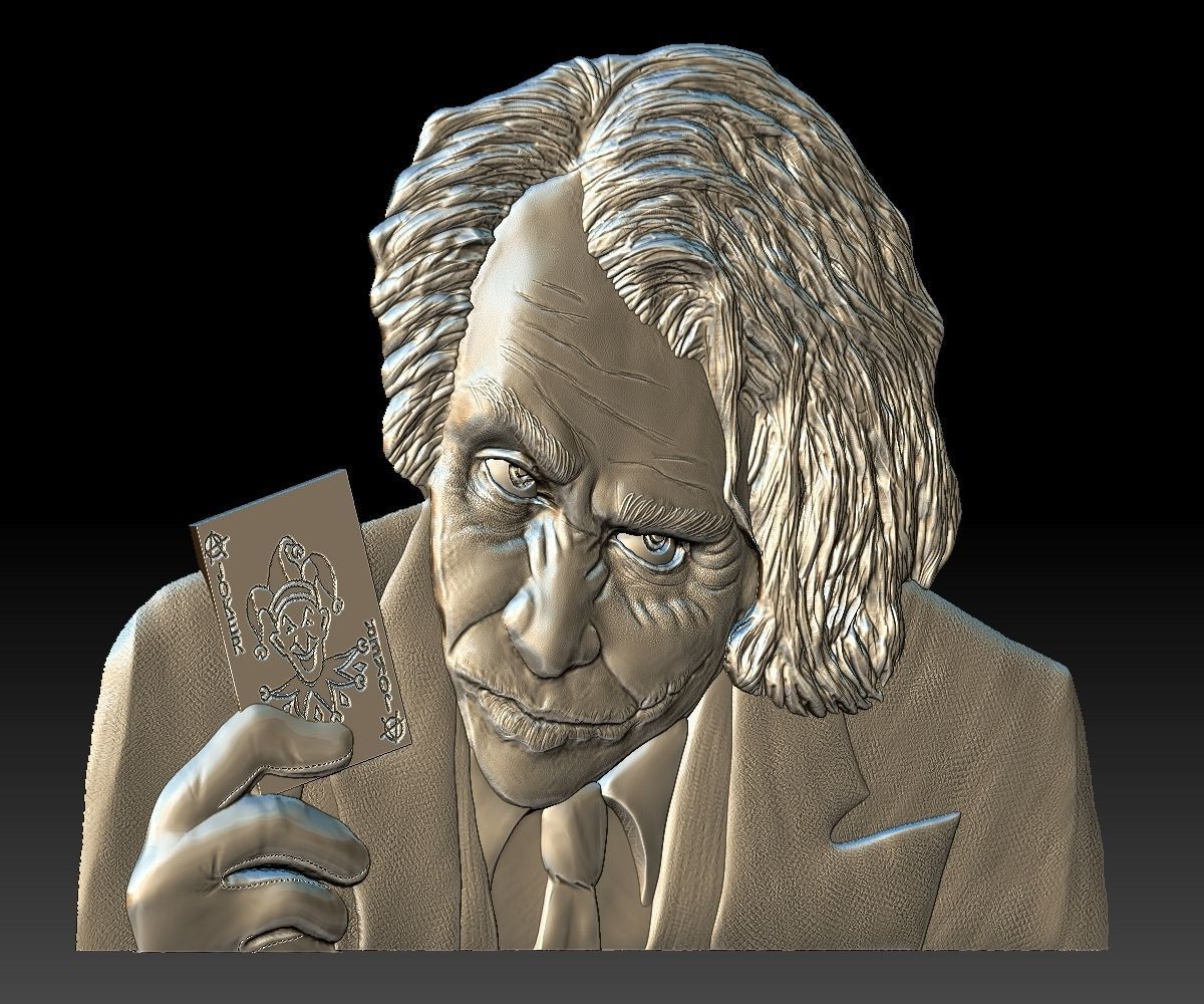 Joker STL model bas relief - tested STL file for cnc router 3D print model_5