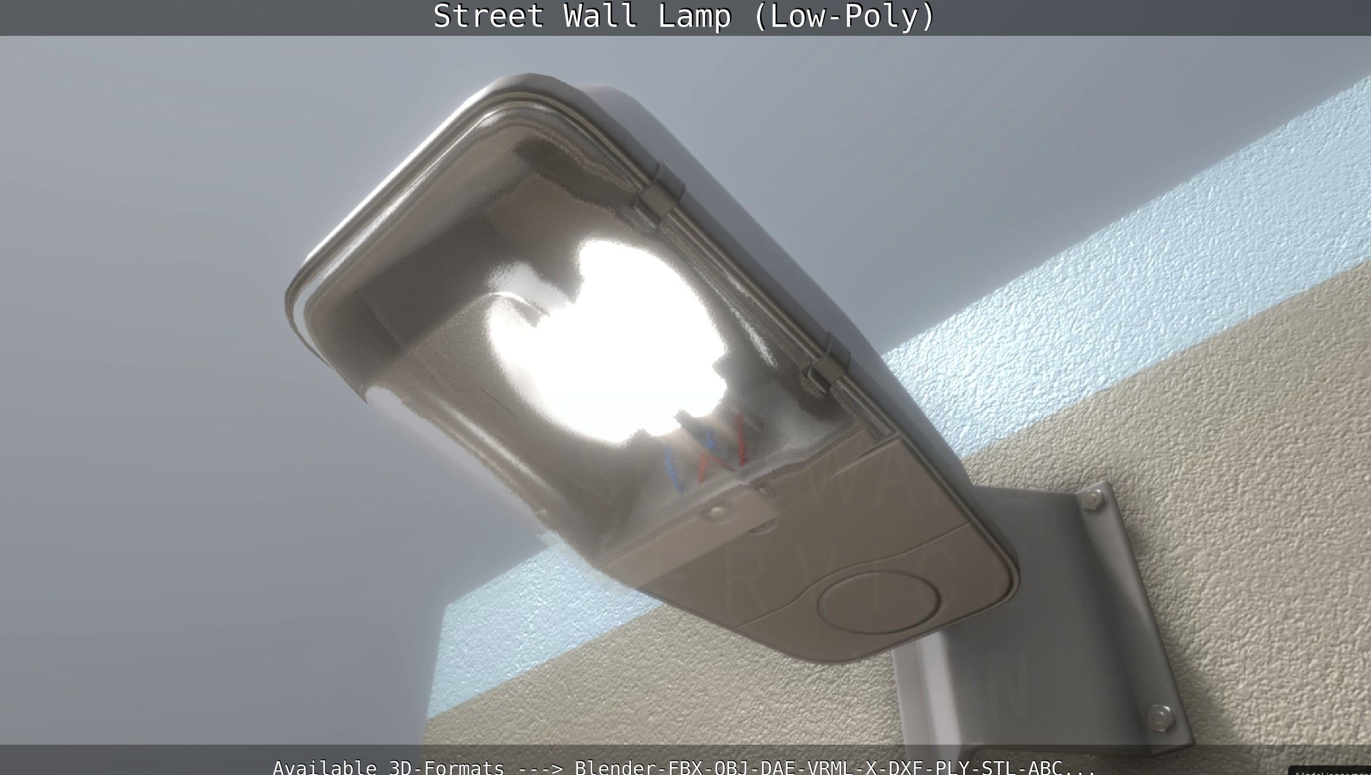 Street Light -2- Wall Version Low-poly 3D model_66