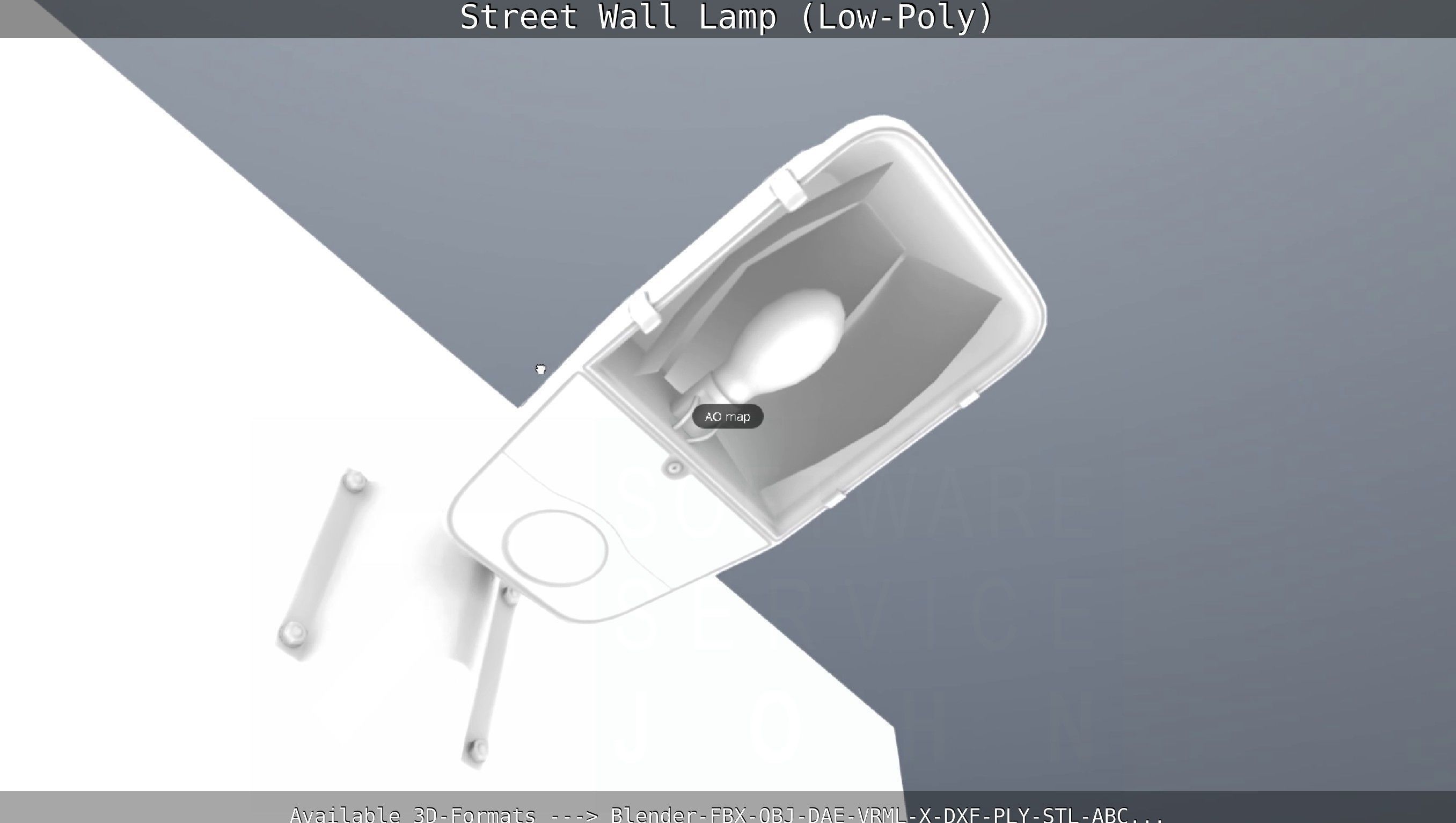 Street Light -2- Wall Version Low-poly 3D model_45