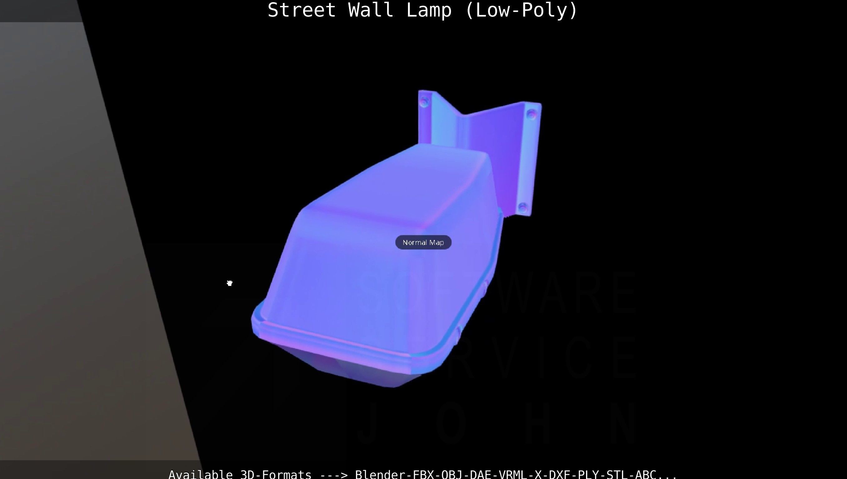 Street Light -2- Wall Version Low-poly 3D model_42