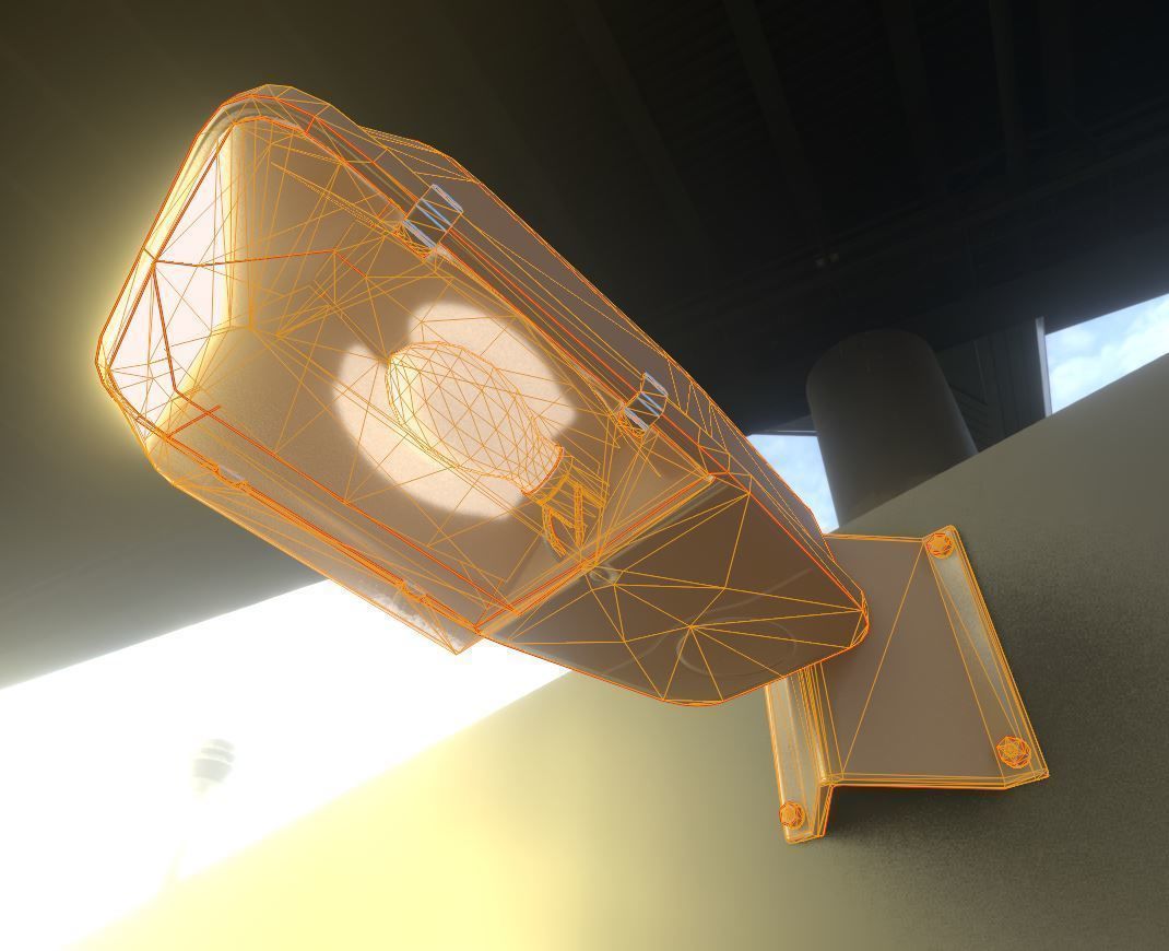 Street Light -2- Wall Version Low-poly 3D model_6