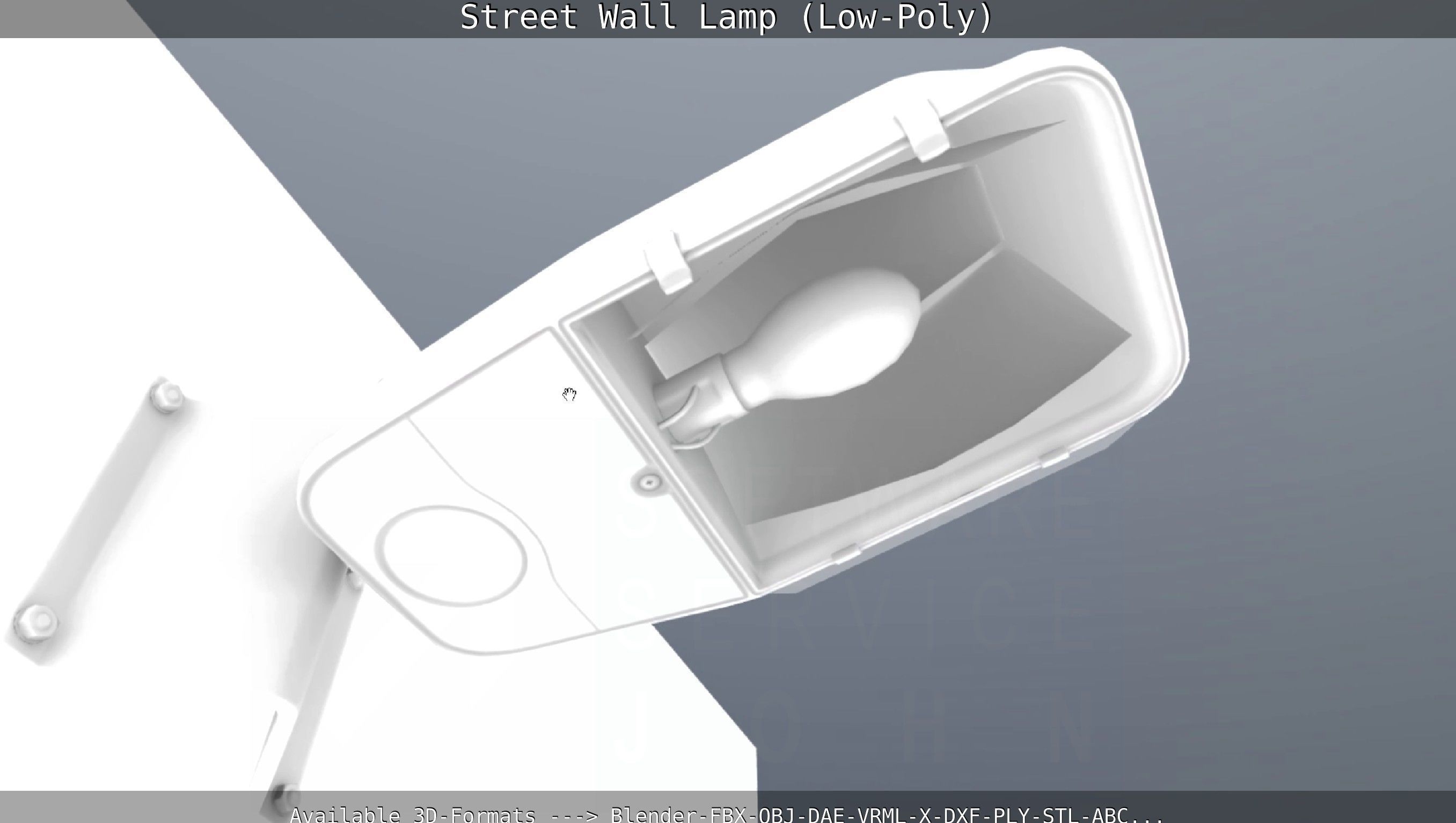 Street Light -2- Wall Version Low-poly 3D model_47