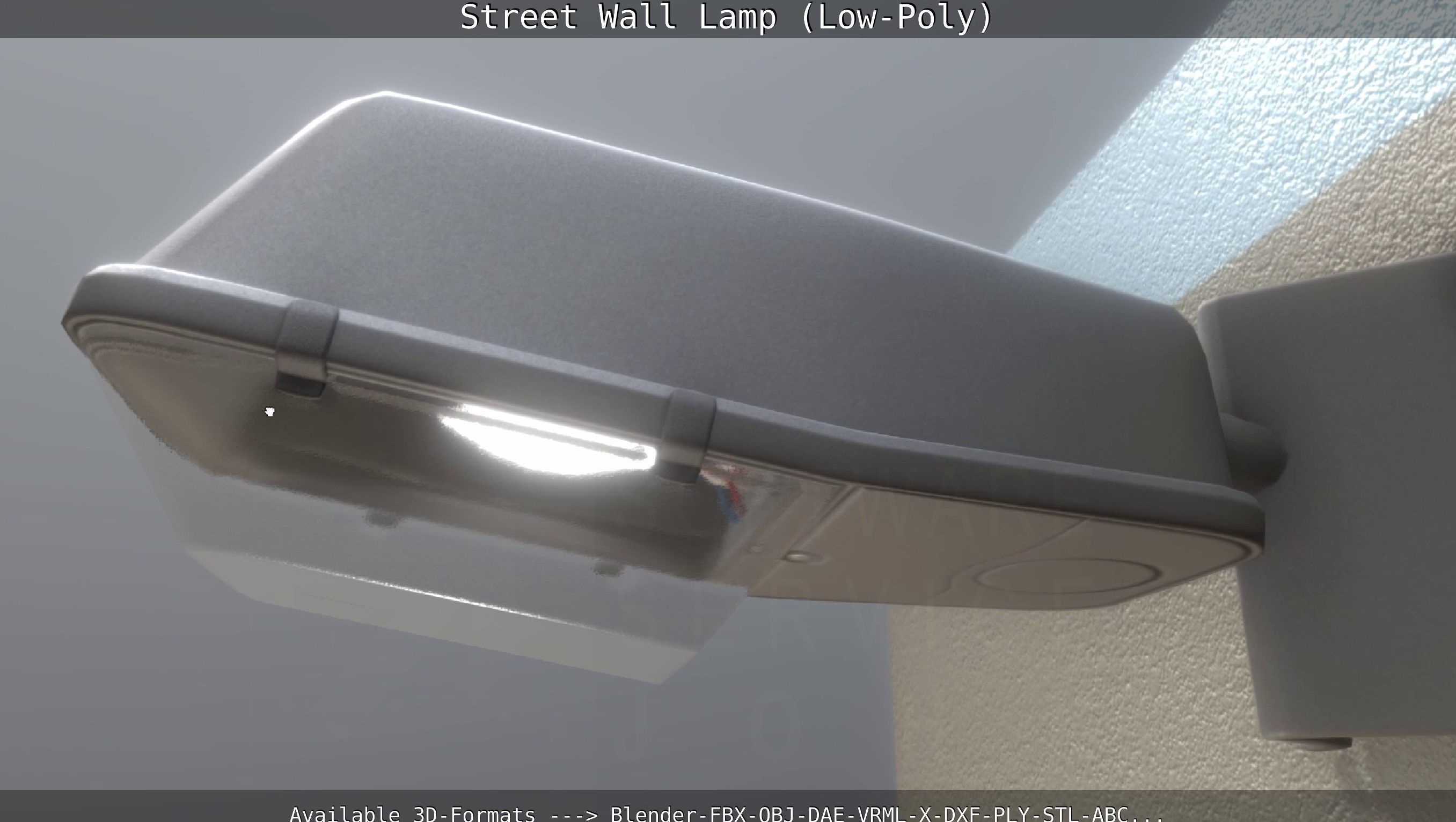 Street Light -2- Wall Version Low-poly 3D model_27