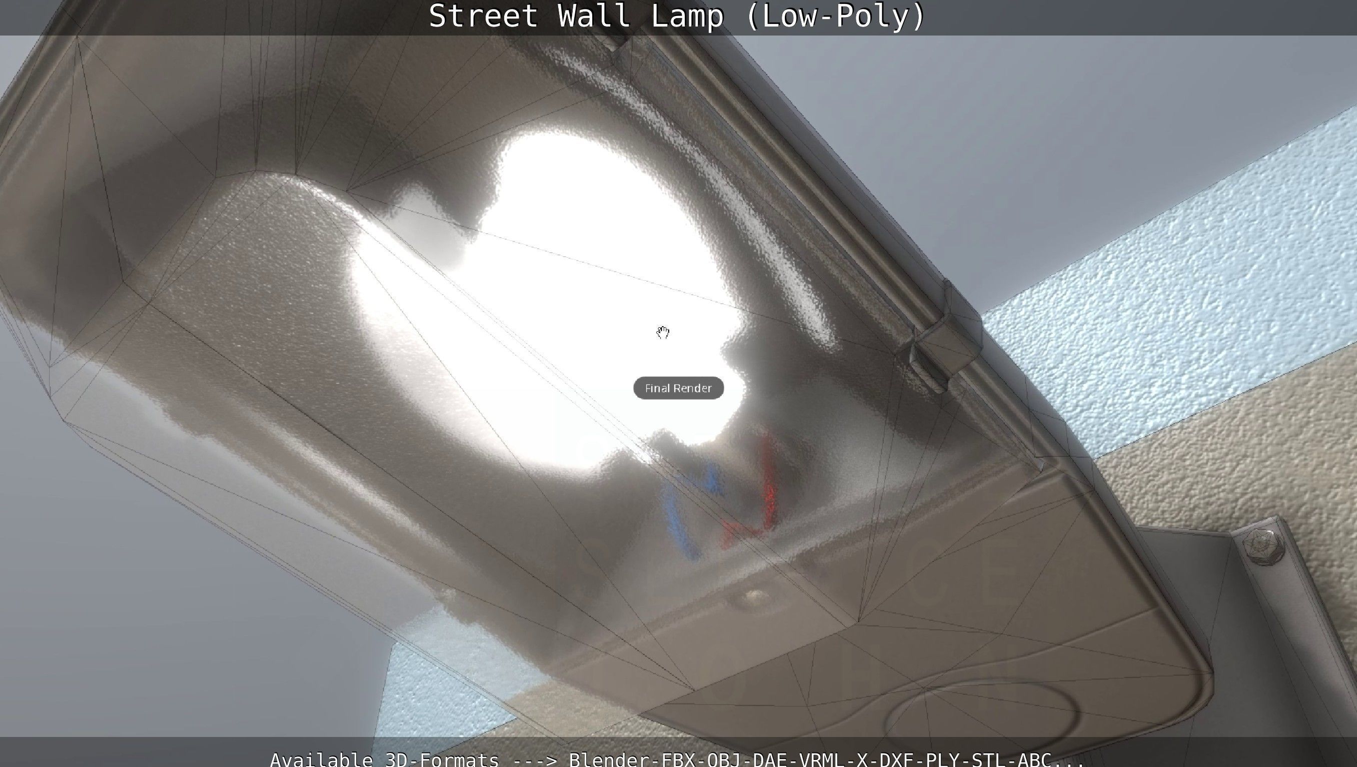 Street Light -2- Wall Version Low-poly 3D model_62