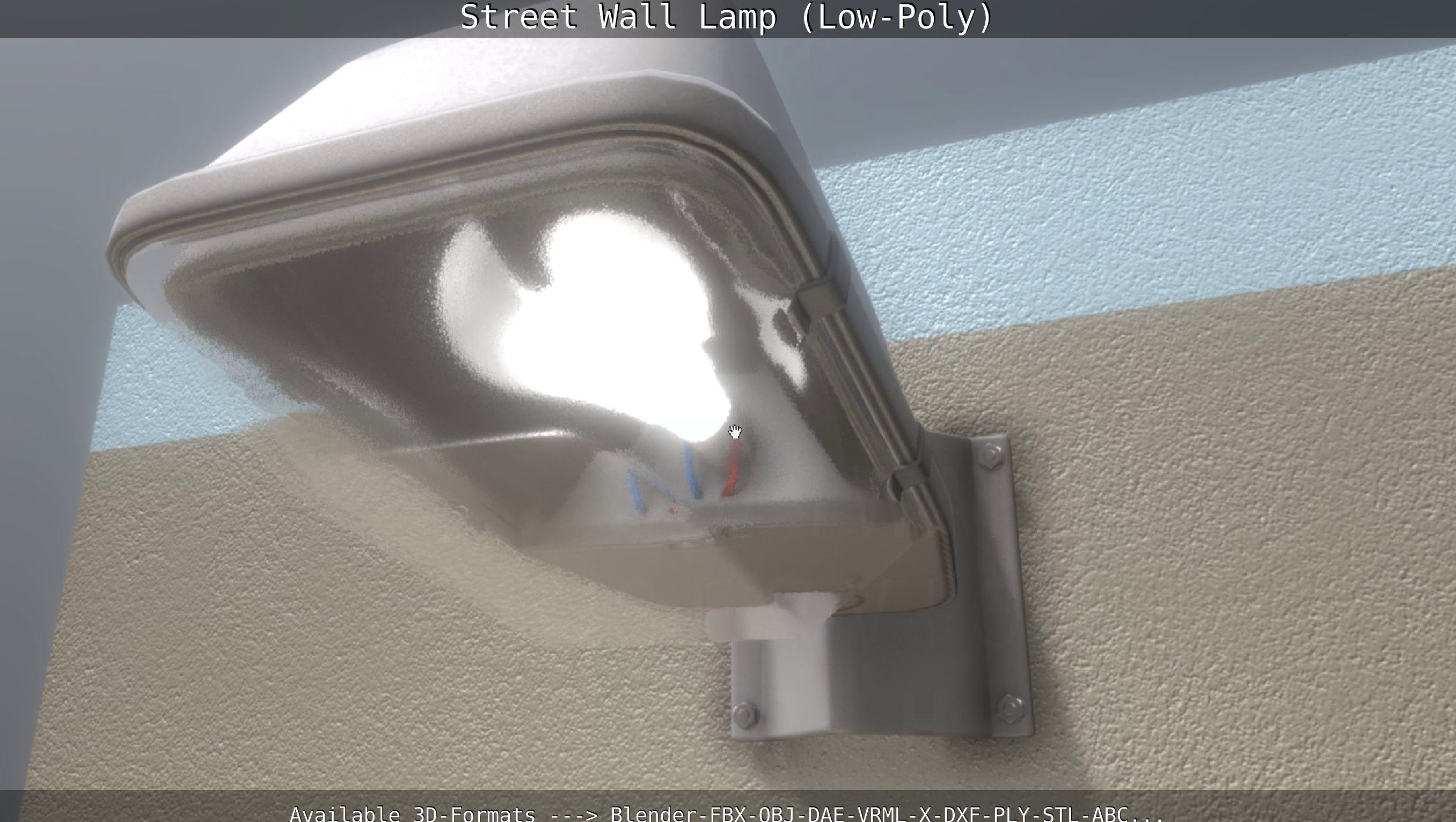 Street Light -2- Wall Version Low-poly 3D model_48