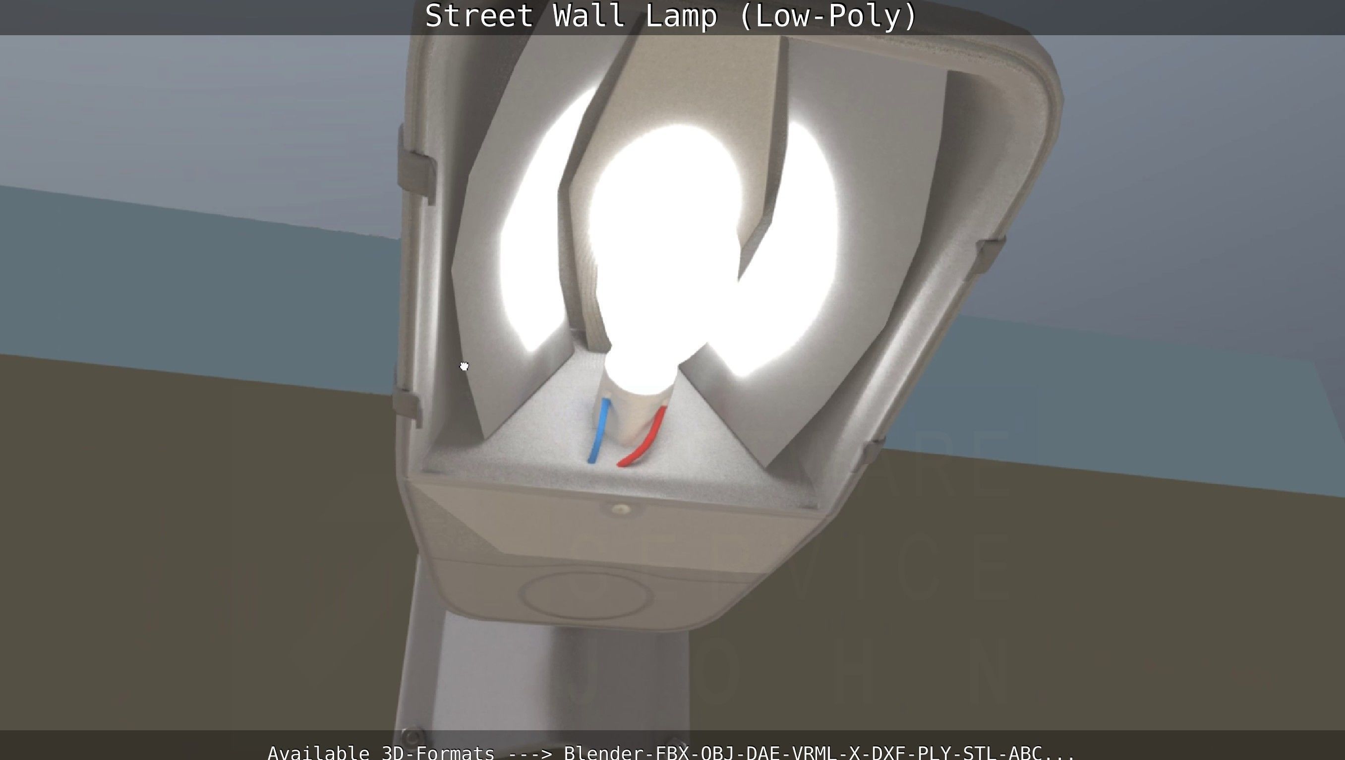 Street Light -2- Wall Version Low-poly 3D model_36