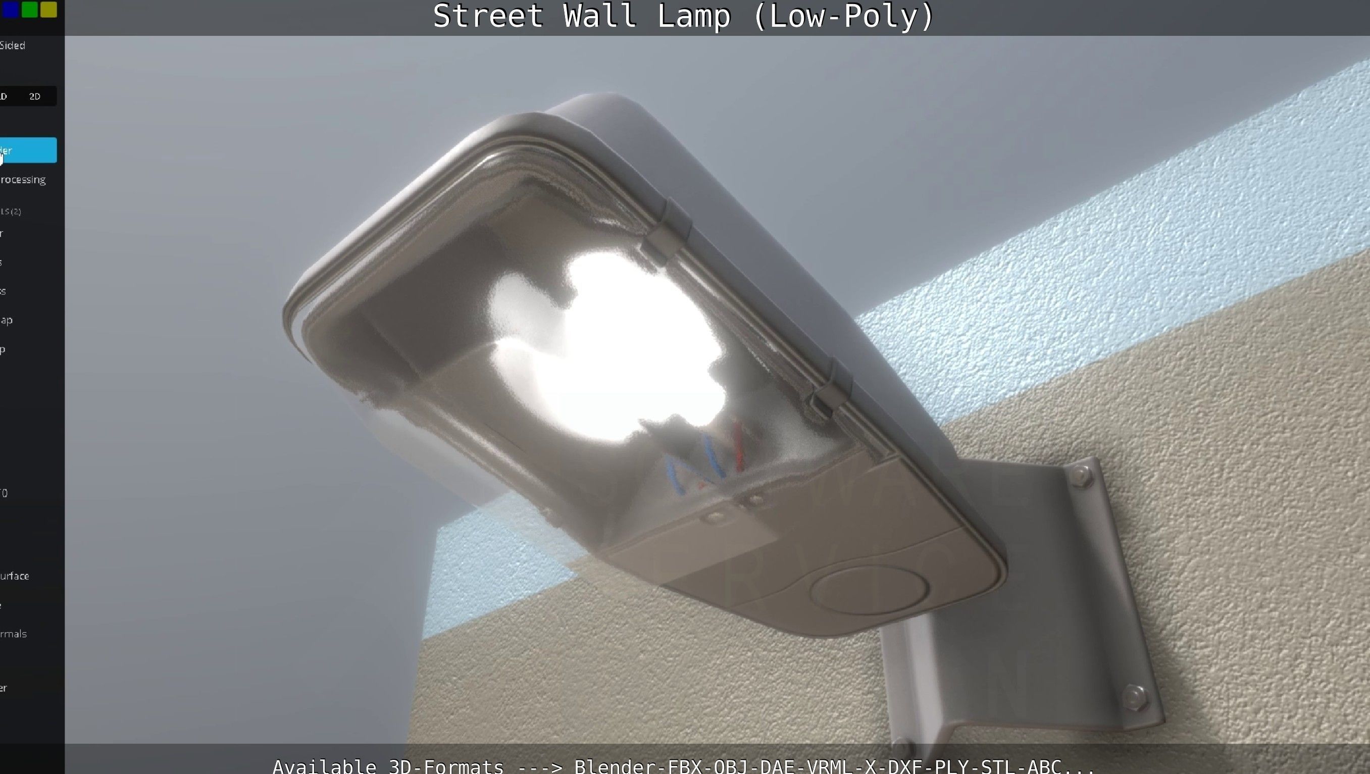 Street Light -2- Wall Version Low-poly 3D model_67