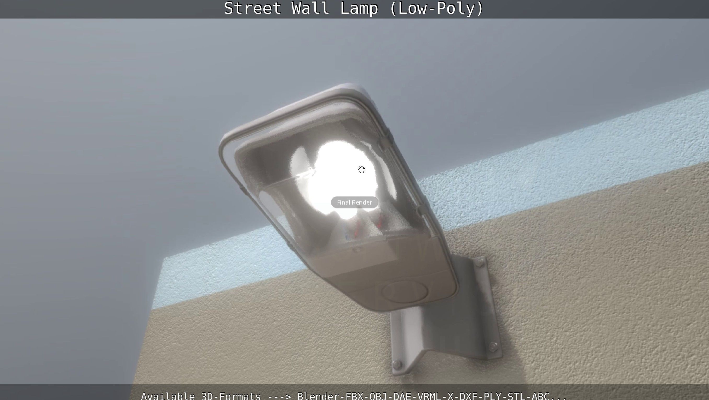 Street Light -2- Wall Version Low-poly 3D model_58