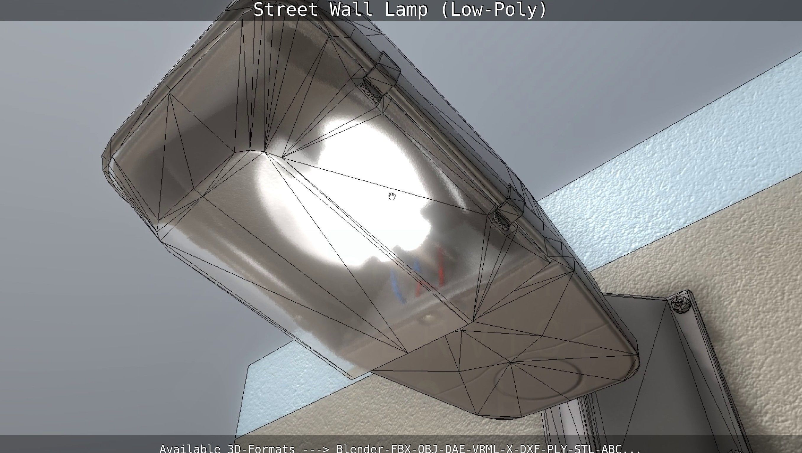 Street Light -2- Wall Version Low-poly 3D model_61